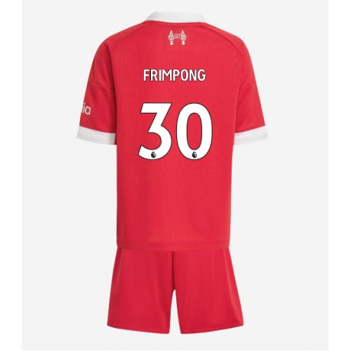 Stroje piłkarskie Liverpool Jeremie Frimpong #30 Koszulka Podstawowej dla dzieci 2025-26 Krótki Rękaw (+ szorty)